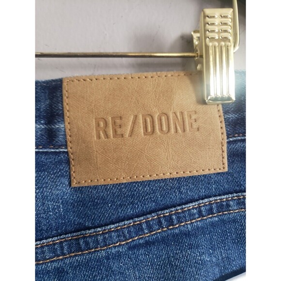 Re/Done Jean Mens 32x32 Blue Button Fly Straight Fit Comfort Stretch NEW - Picture 2 of 8
